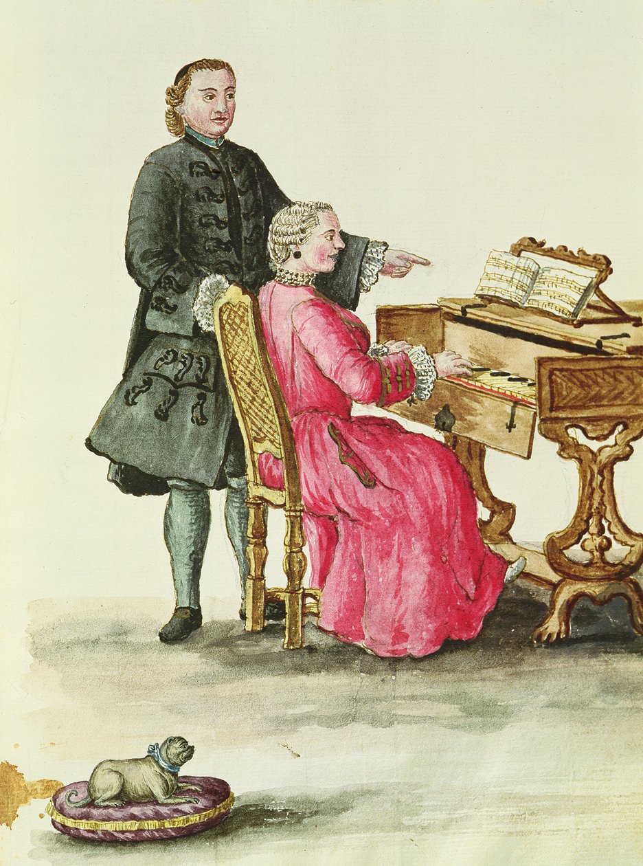 Une Chanteuse au Clavecin avec son Professeur - Jan van Grevenbroeck