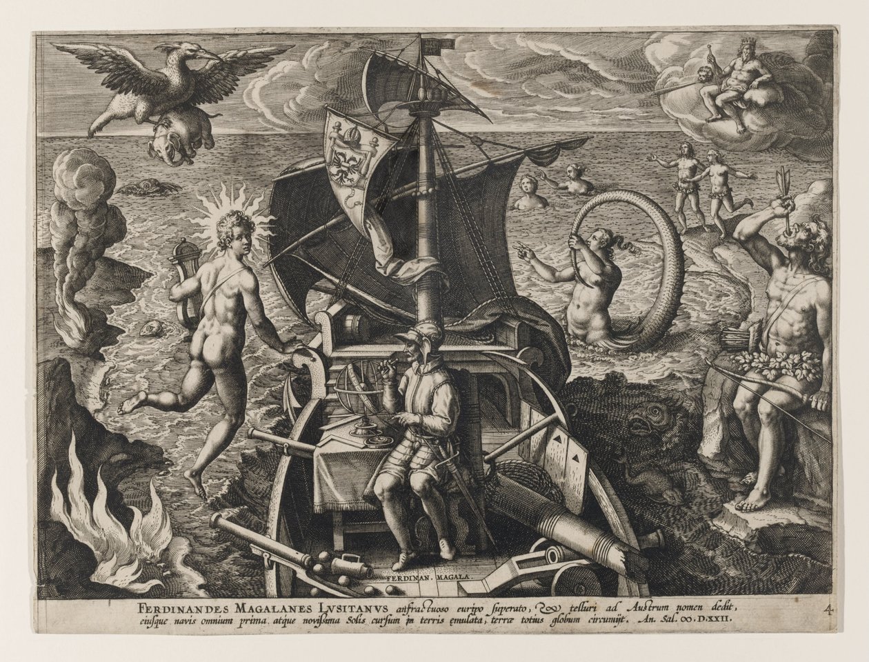 Ferdinandes Magalanes Lusitanus, planche 4 de Americae Retectio - Jan van der Straet