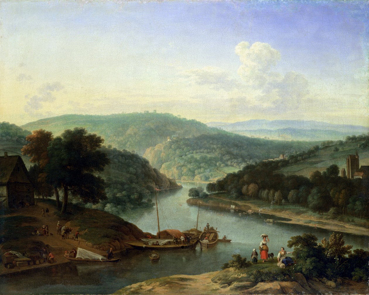 Paysage fluvial, 1697 - Jan van der the Younger Meer