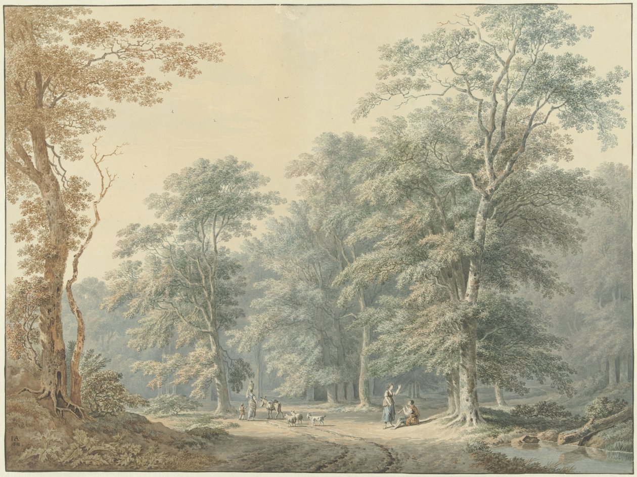 Paysage forestier avec éléments classiques - Jan Apeldoorn