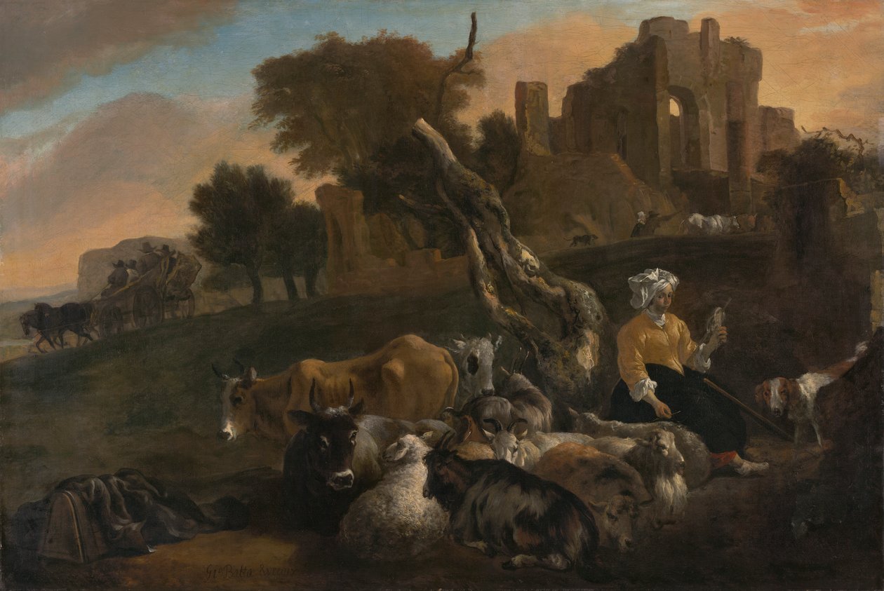 Paysage avec bergère - Jan Baptist Weenix