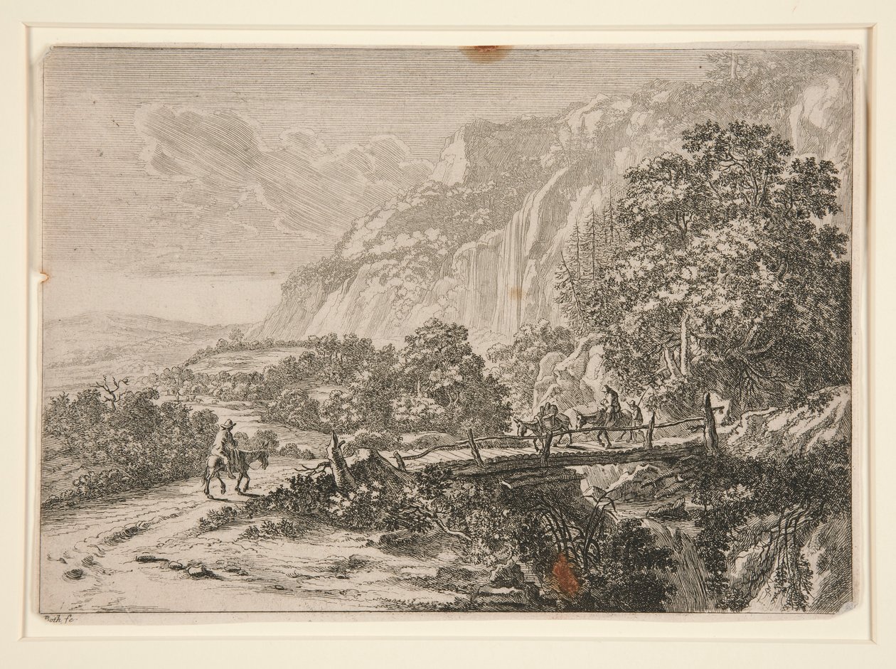 Pont en bois. Sulmona près de Tivoli. - Jan Both