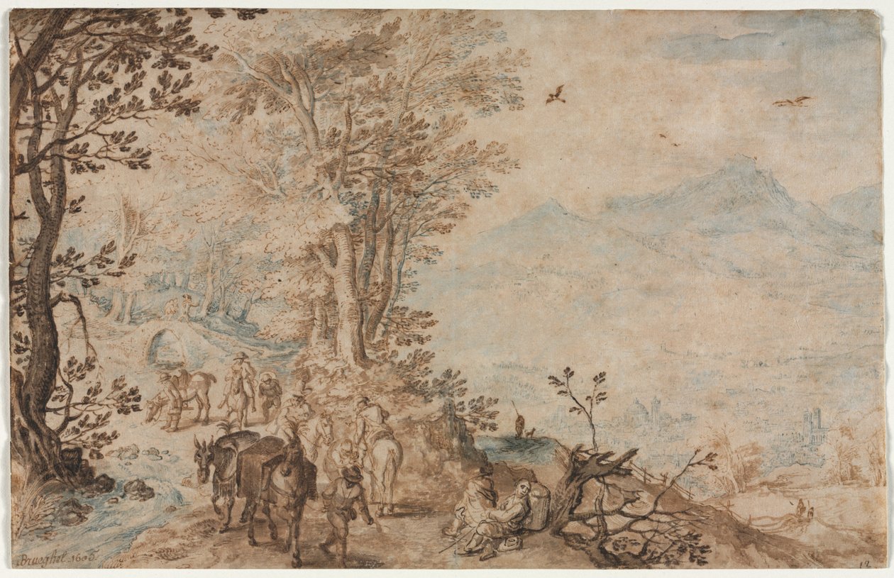 Paysage avec voyageurs, 1605 - Jan Brueghel the Elder