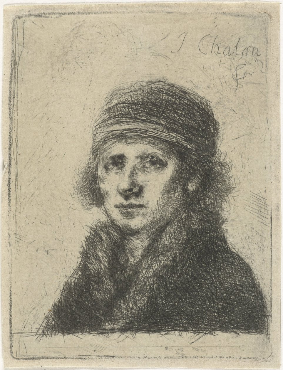Jeune homme avec col en fourrure - Jan Chalon