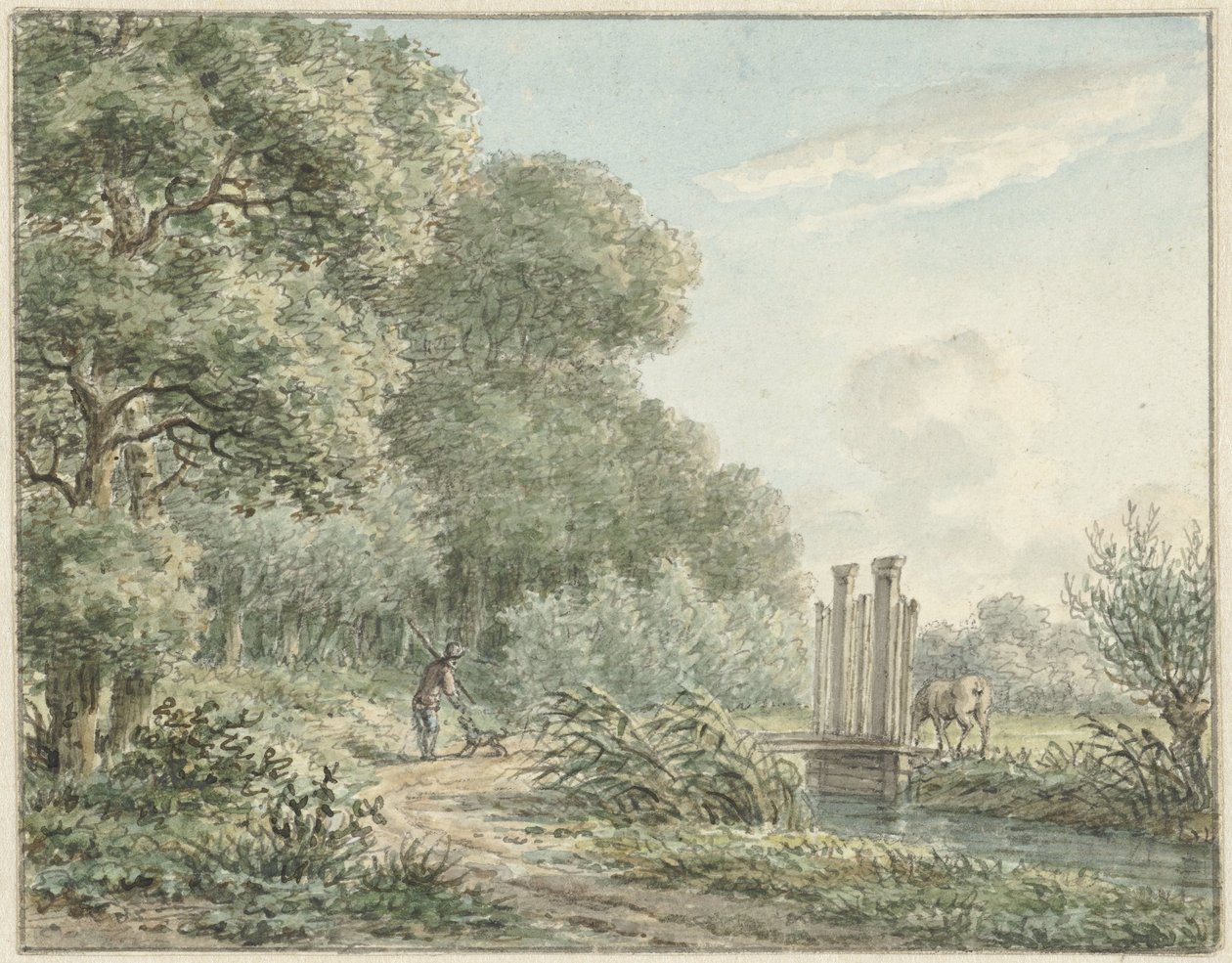 Promeneur sur la route d