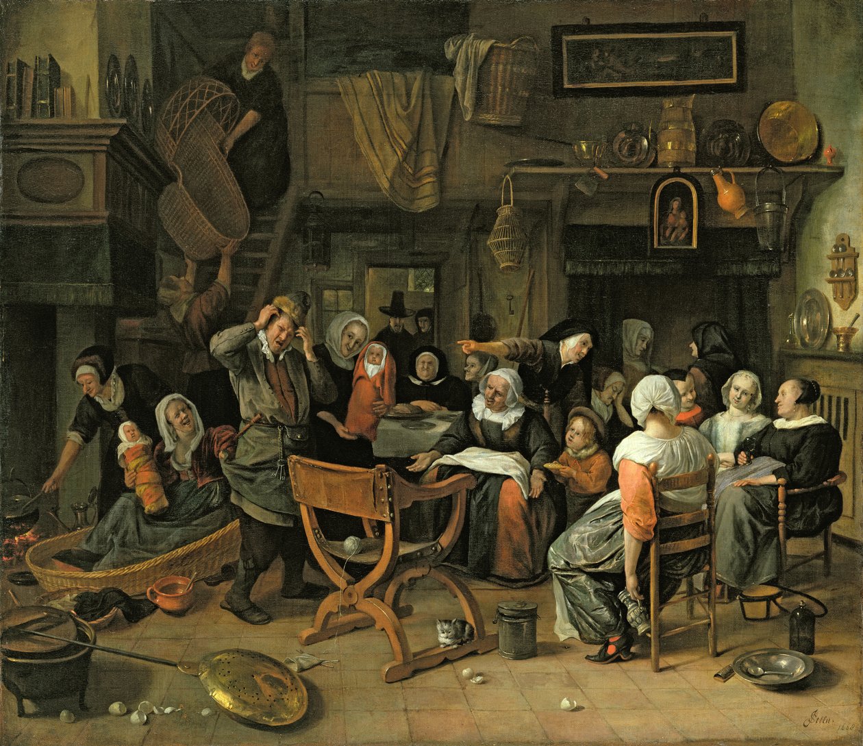 Le festin de baptême, 1668 - Jan Havickszoon Steen