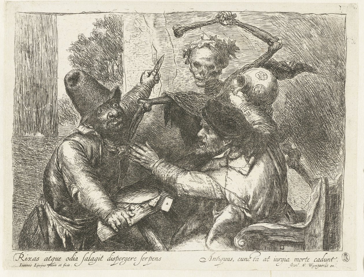 Joueurs de cartes querelleurs et la Mort - Jan Lievens