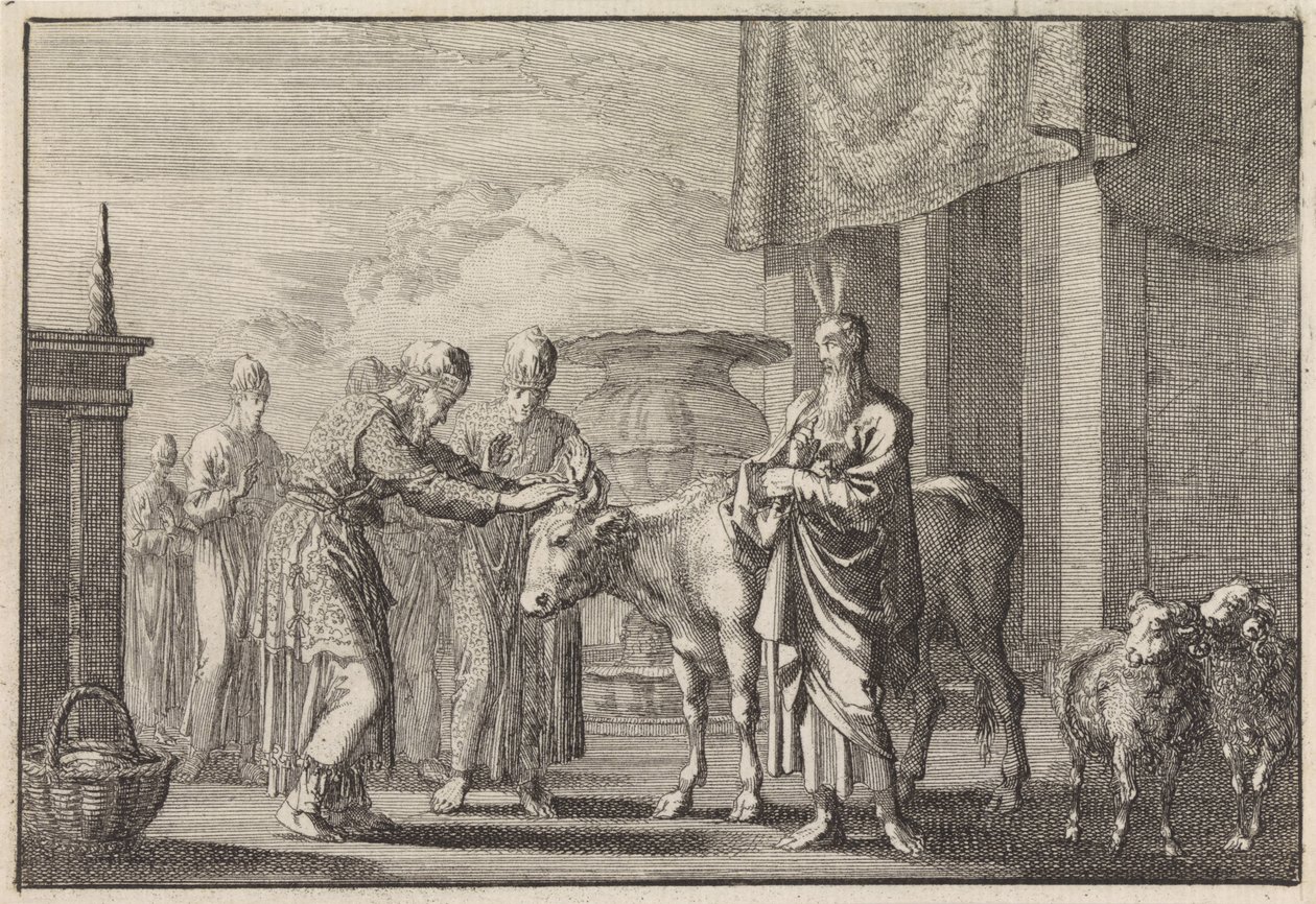 Aaron bénit le bétail sacrificiel - Jan Luyken