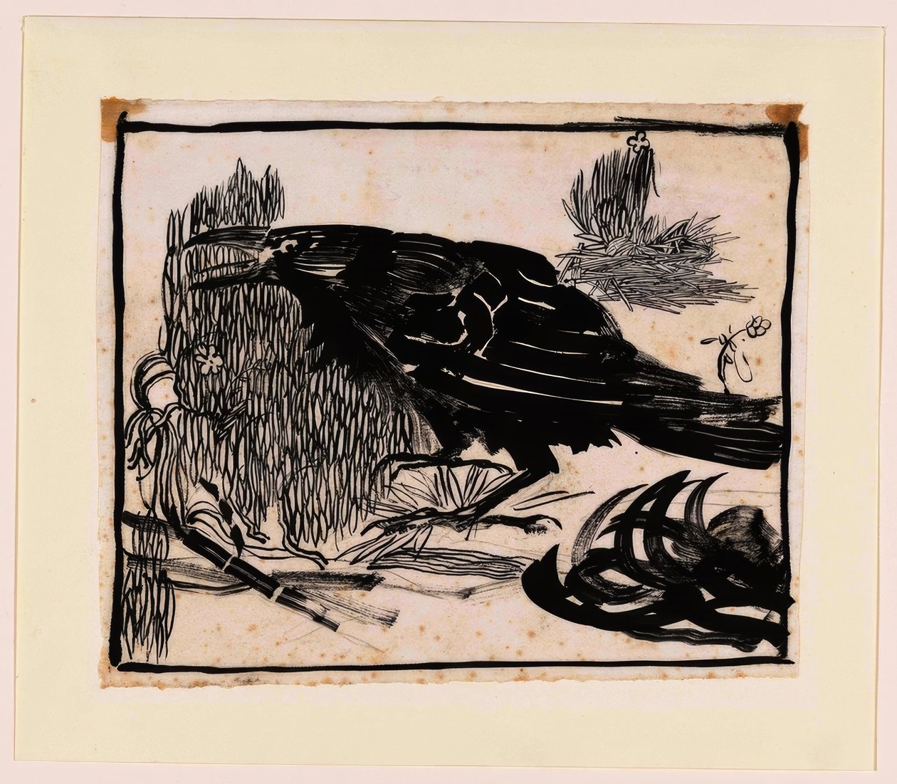 Corbeau criant, vers la gauche - Jan Mankes