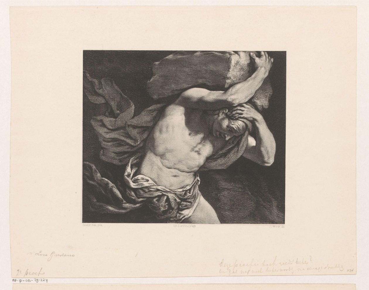 Sisyphe portant un rocher en haut de la colline - Jan Mesker