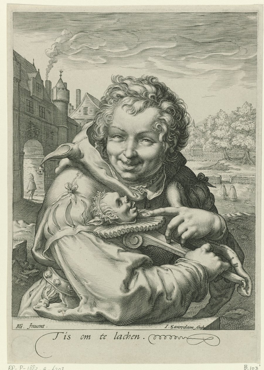 Bouffon riant avec un bâton - Jan Saenredam
