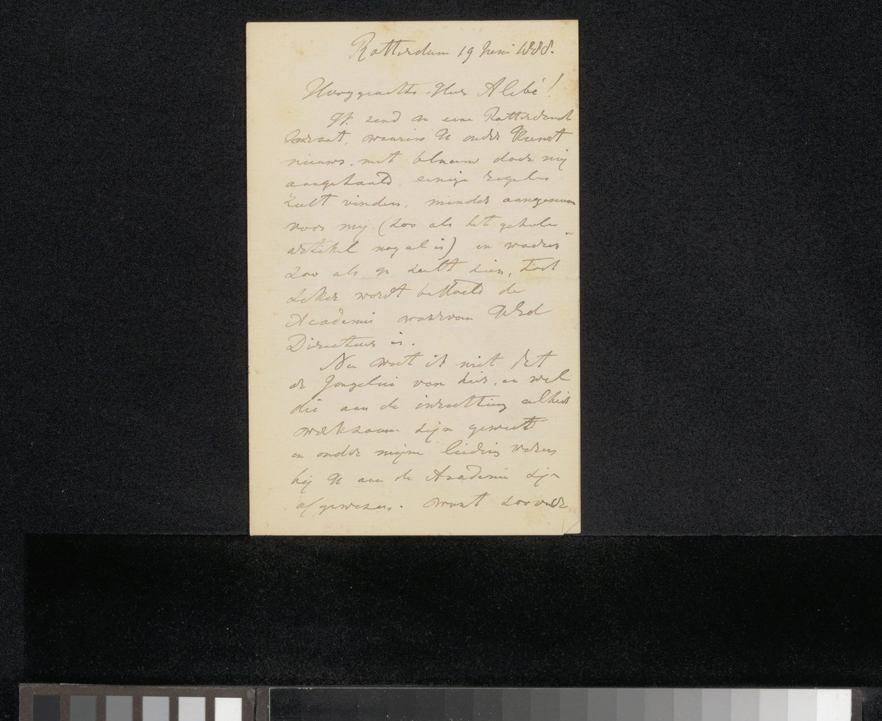 Lettre à August Allebé - Jan Striening