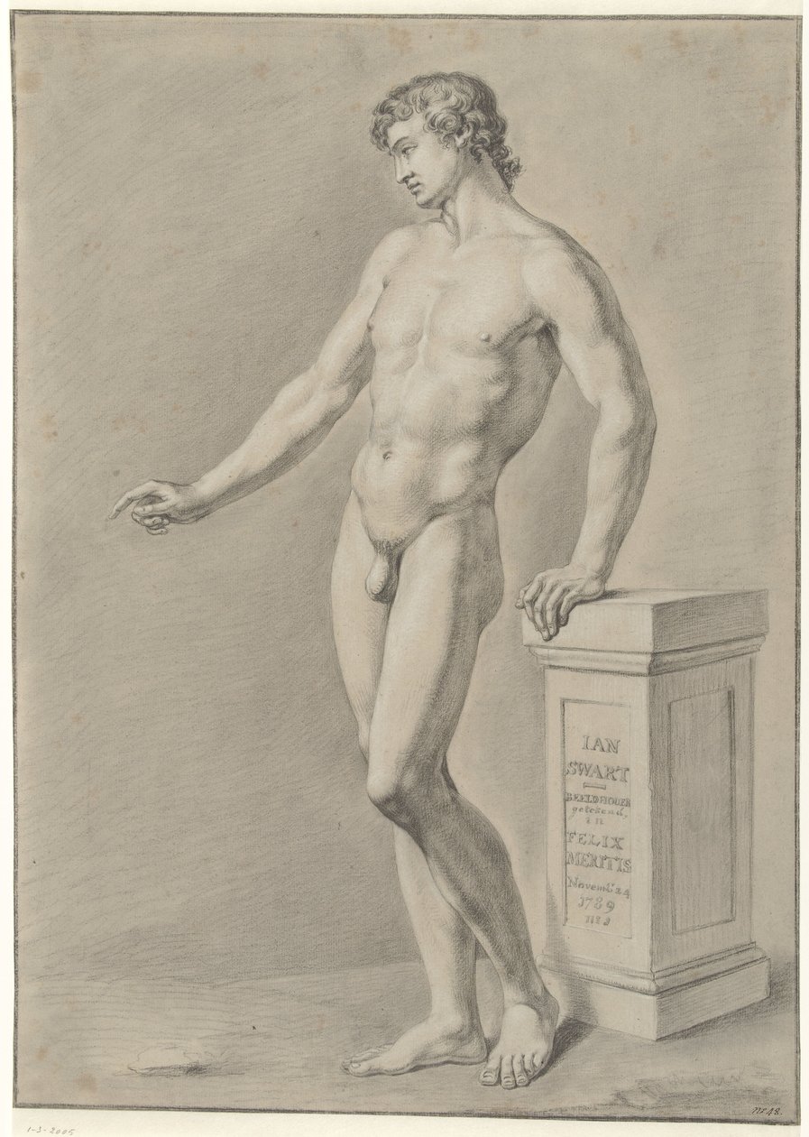 Homme nu debout près d