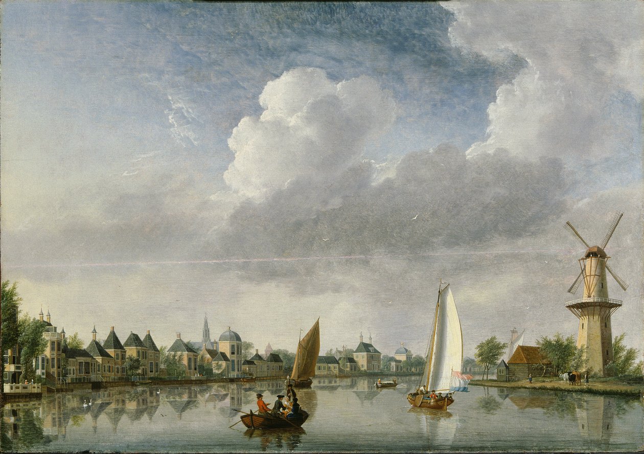 La rivière Spaarne à Haarlem, 1750 - Jan Ten Compe