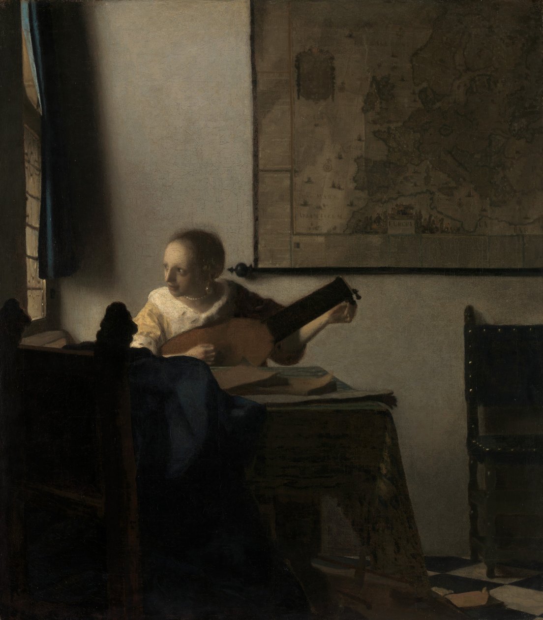 Jeune femme avec un luth, vers 1662-63 - Jan Vermeer van Delft