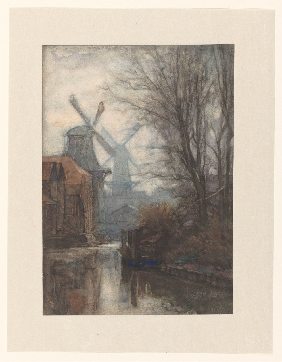 Moulins sur un canal - Jan Veth