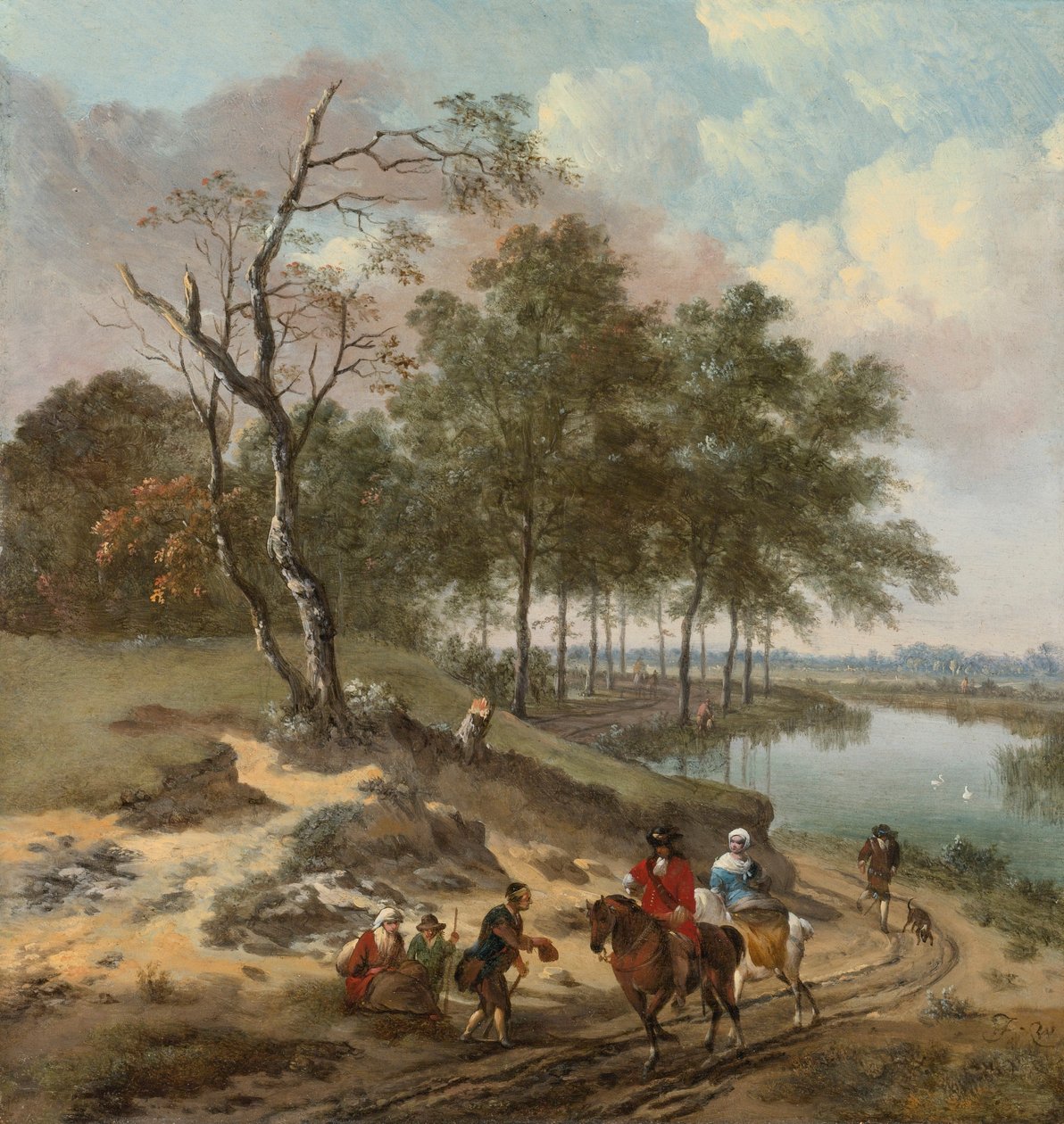 Paysage avec cavaliers et mendiants - Jan Wijnants