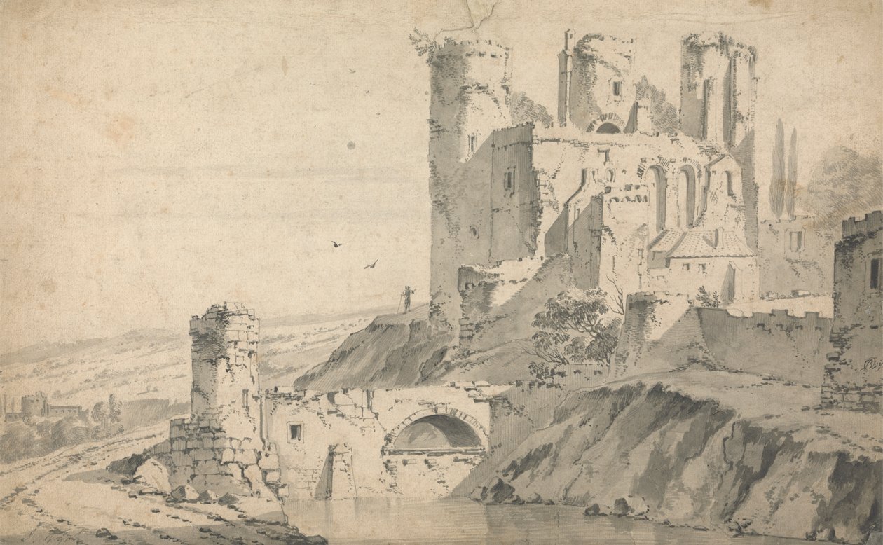Château en ruine sur une rivière - Jan Wyck