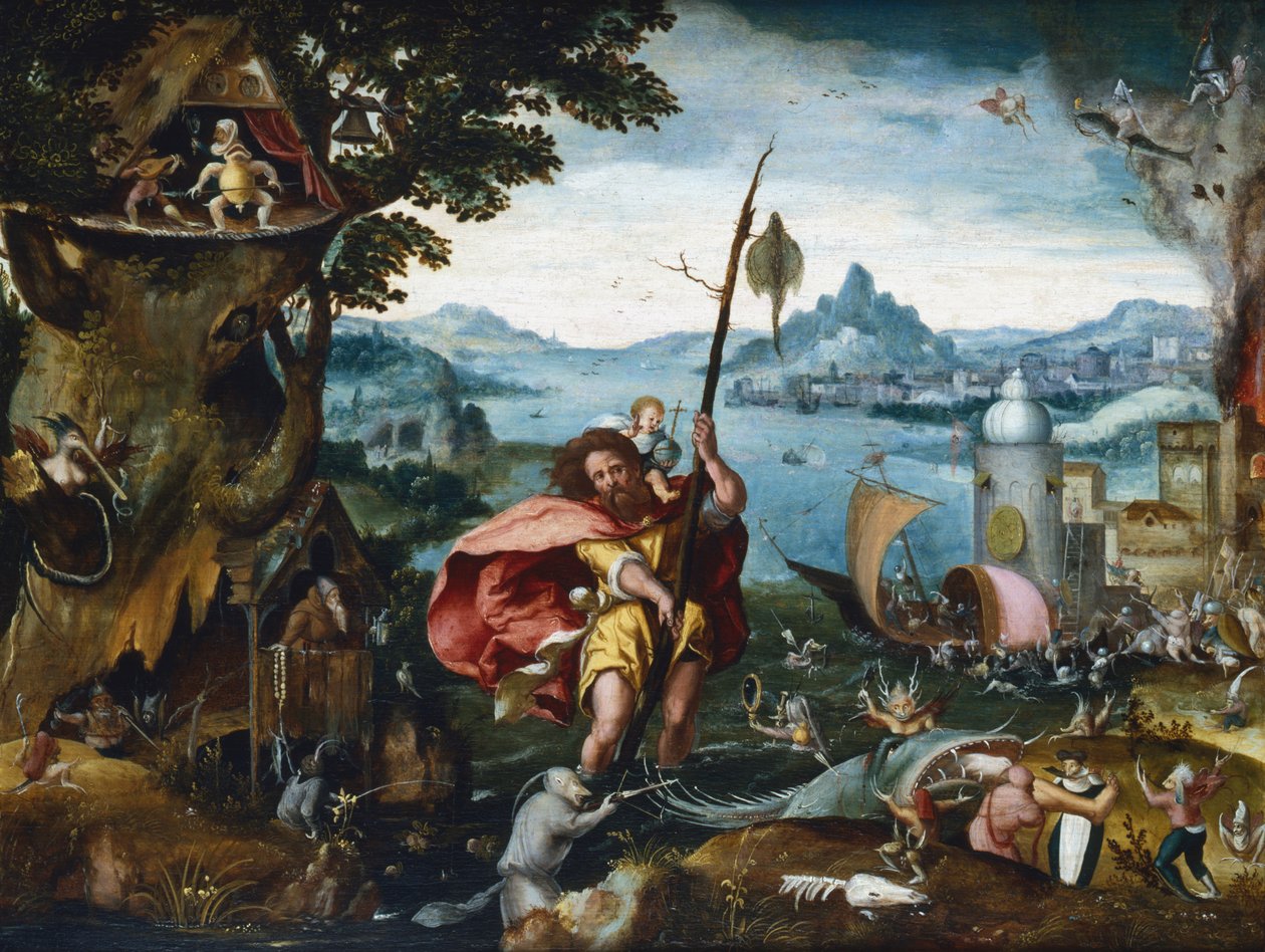 Saint Christophe traversant la rivière, 1506-vers 1527 - Jan de Cock