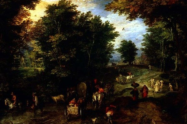 Paysage avec un gué - Jan the Elder Brueghel
