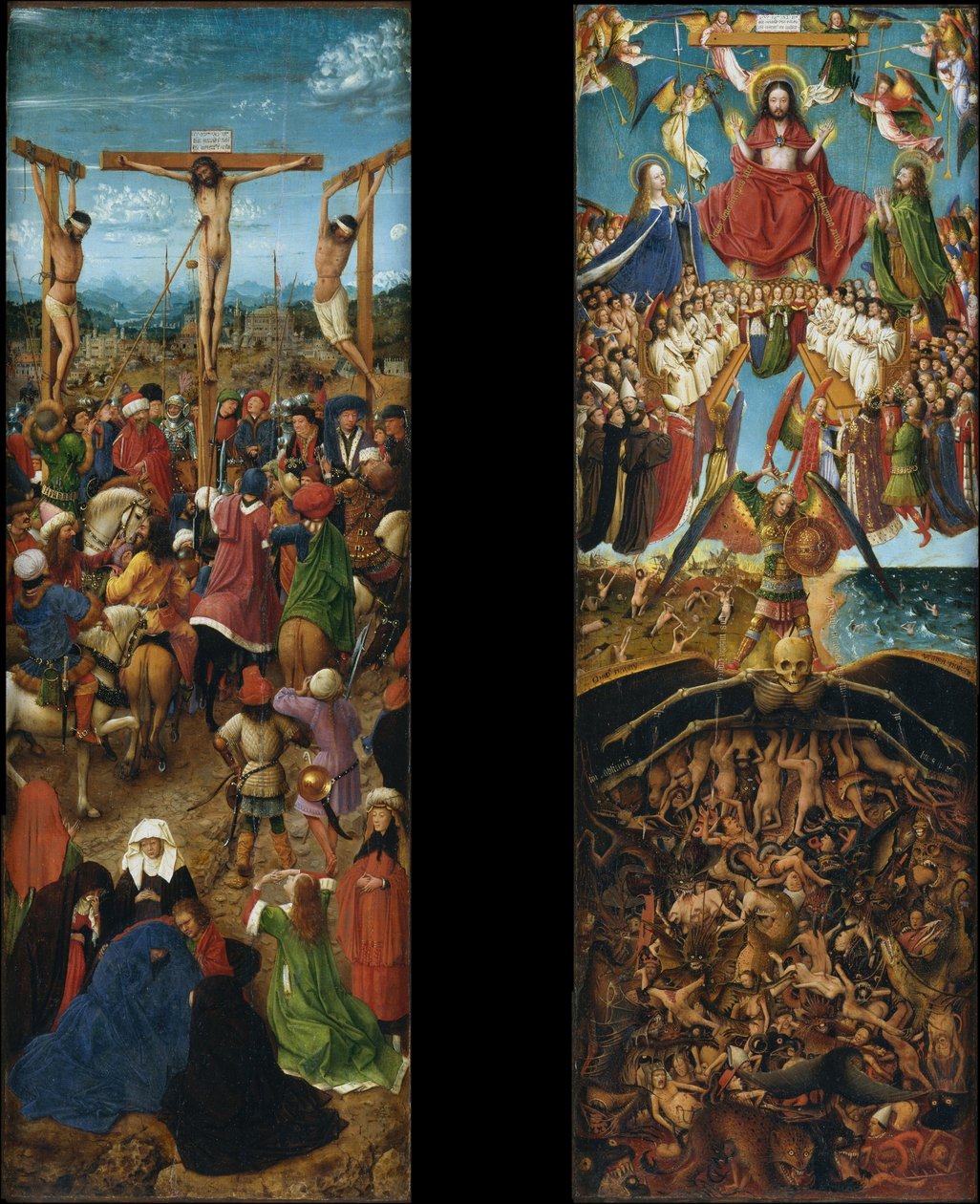 Crucifixion de Jésus ; Jour du Jugement - Jan van Eyck