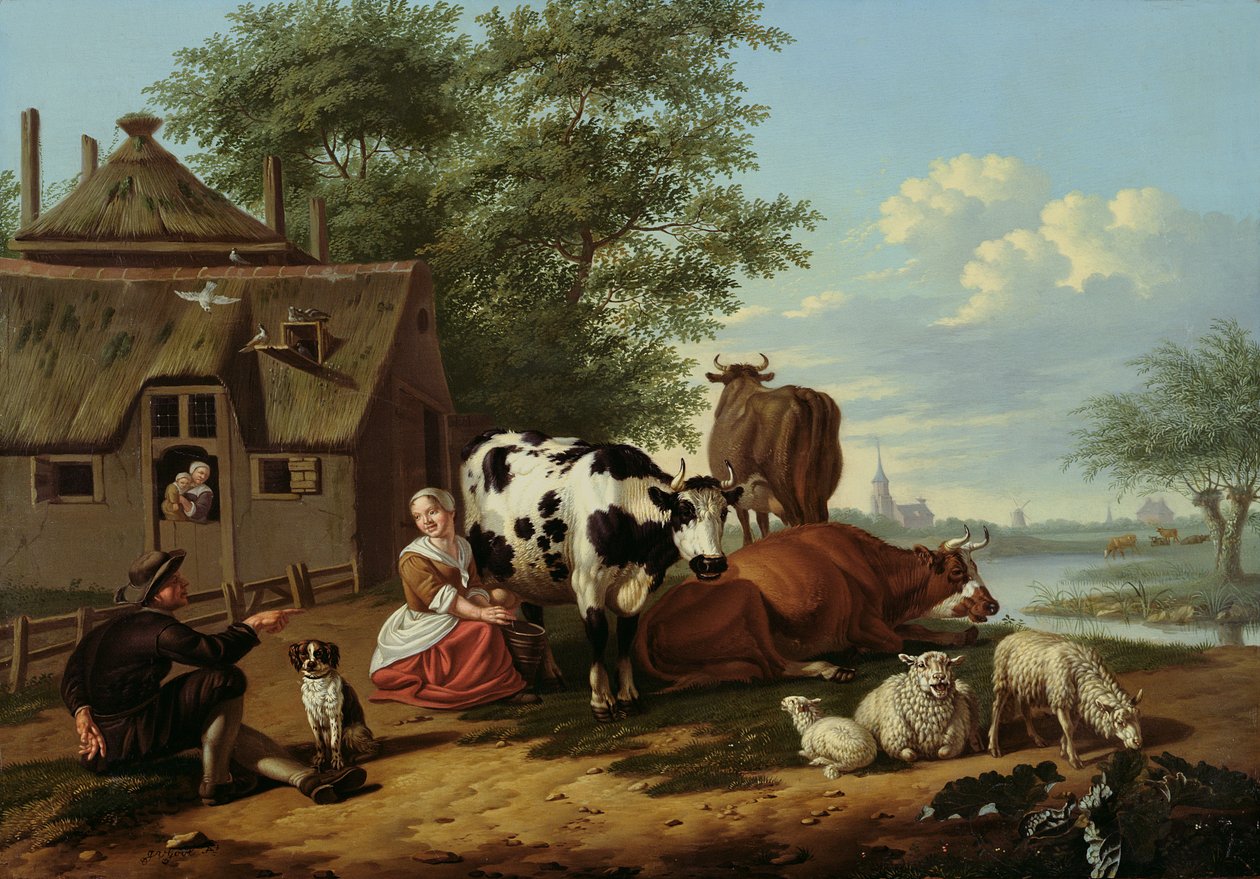 Bétail dans un pré - Jan van Gool