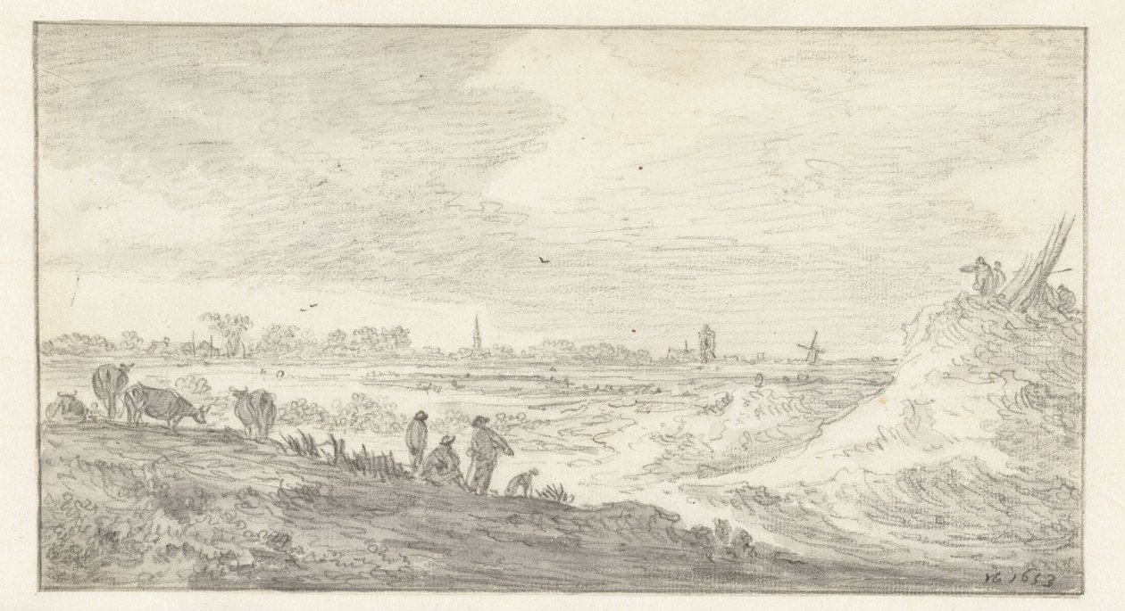 Paysage avec des figures sur une dune - Jan van Goyen