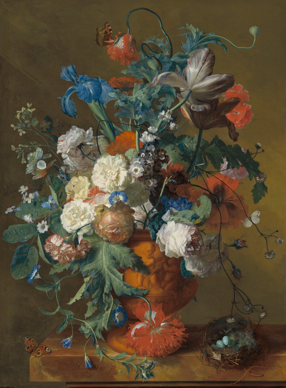 Fleurs dans une urne - Jan van Huysum