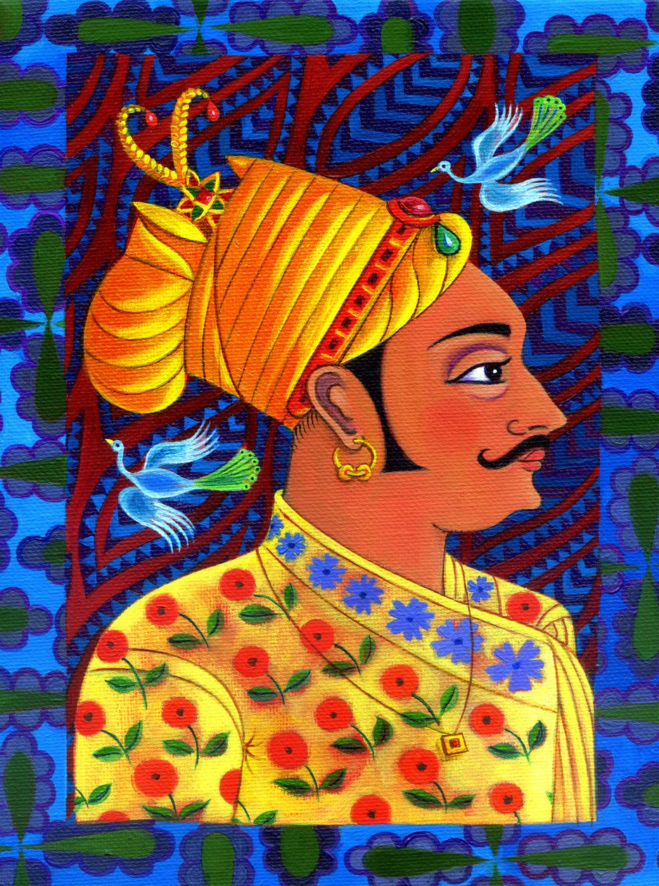 Maharaja avec des oiseaux bleus, 2011 - Jane Tattersfield