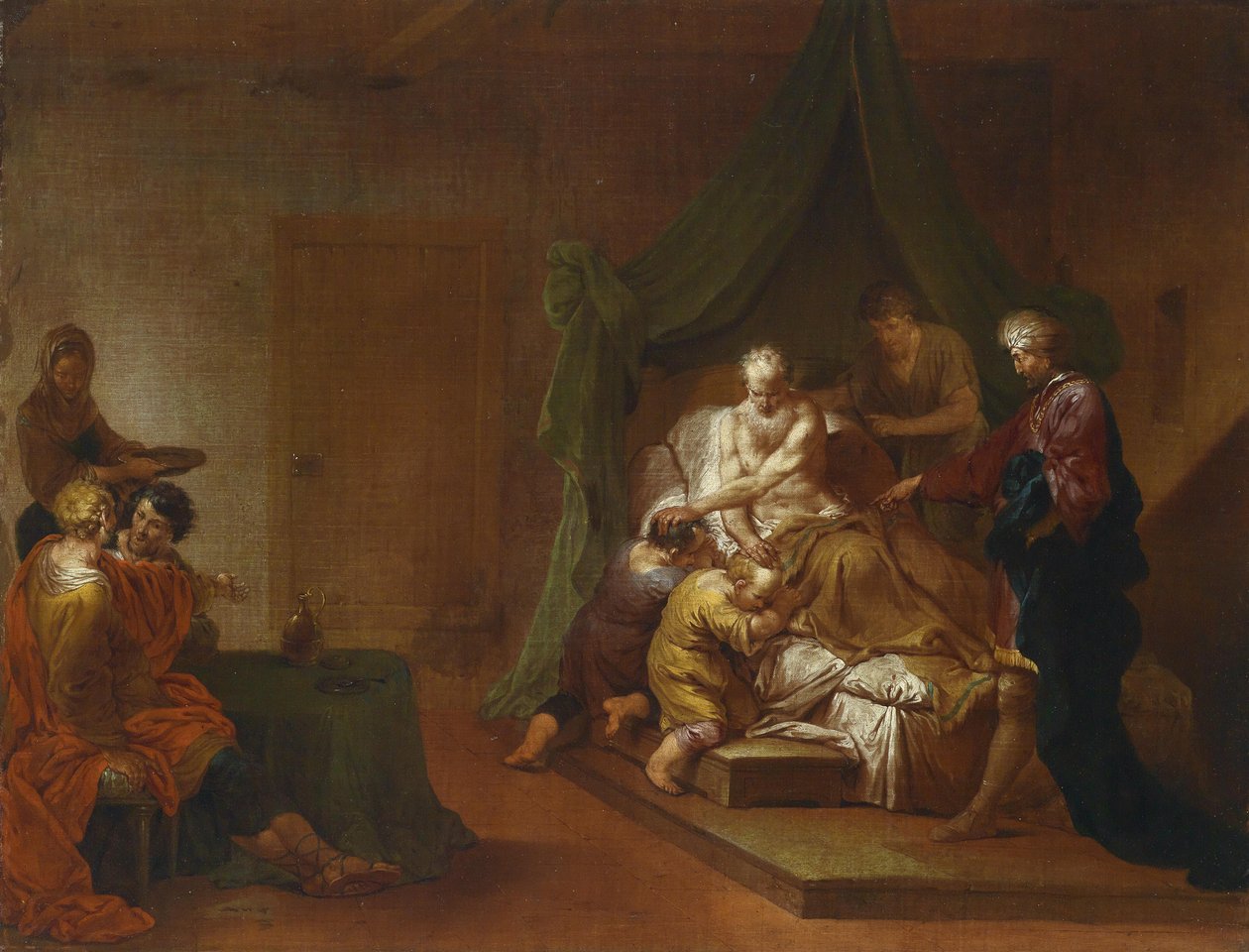 Jacob bénit les fils de Joseph (Éphraïm et Manassé) - Januarius Zick