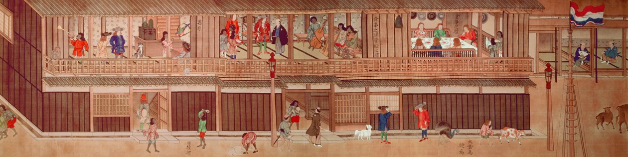 Scène domestique, rouleau - Japanese School