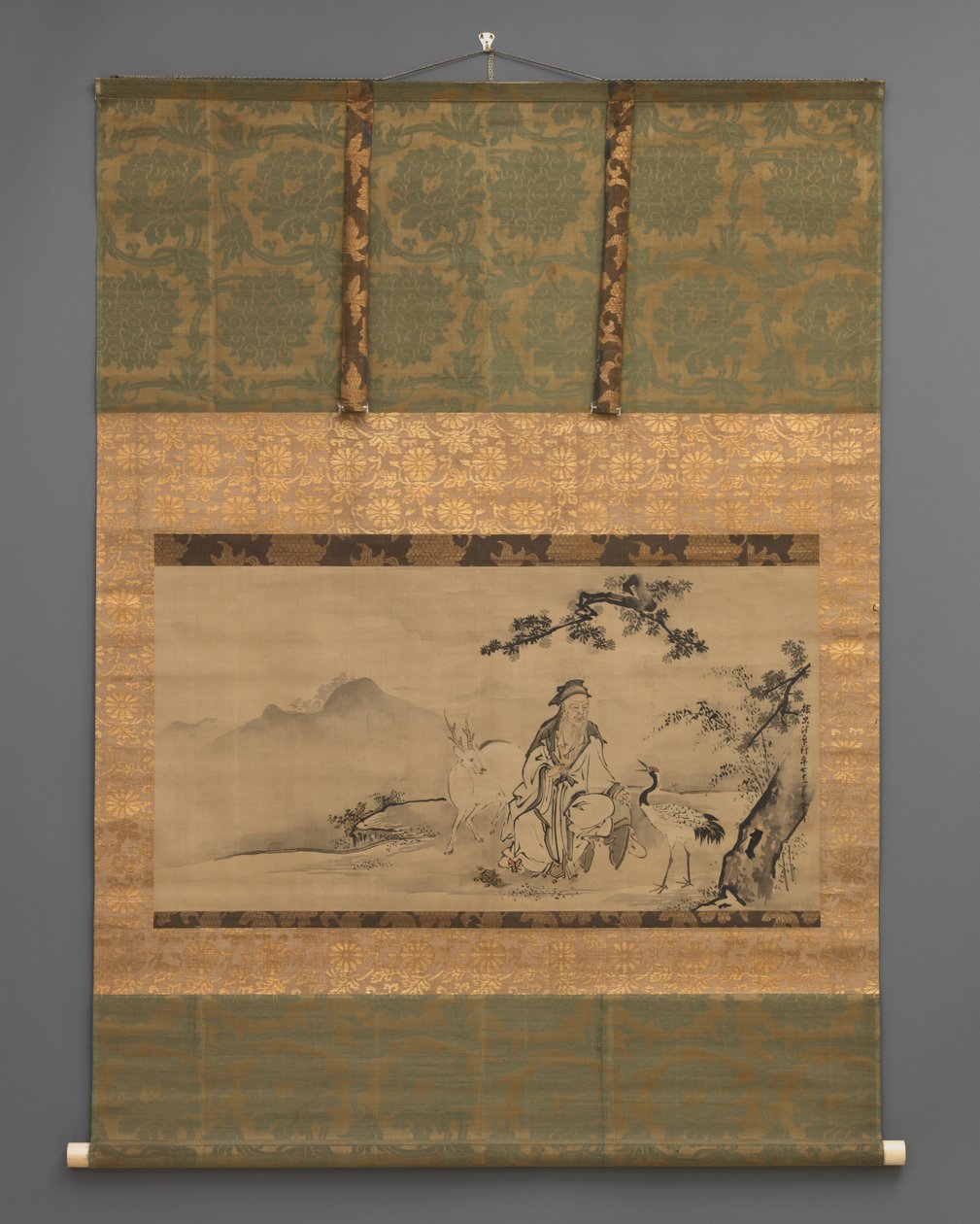 Jurojin et cerf - Japanese School