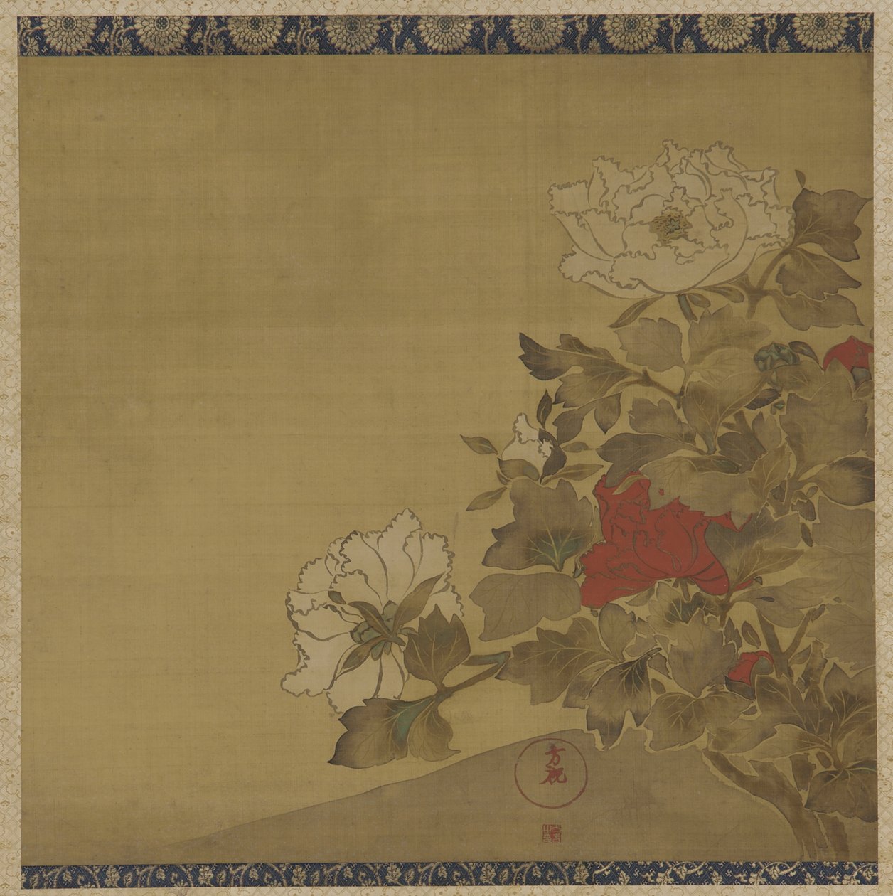 Pivoines, période Edo - Japanese School