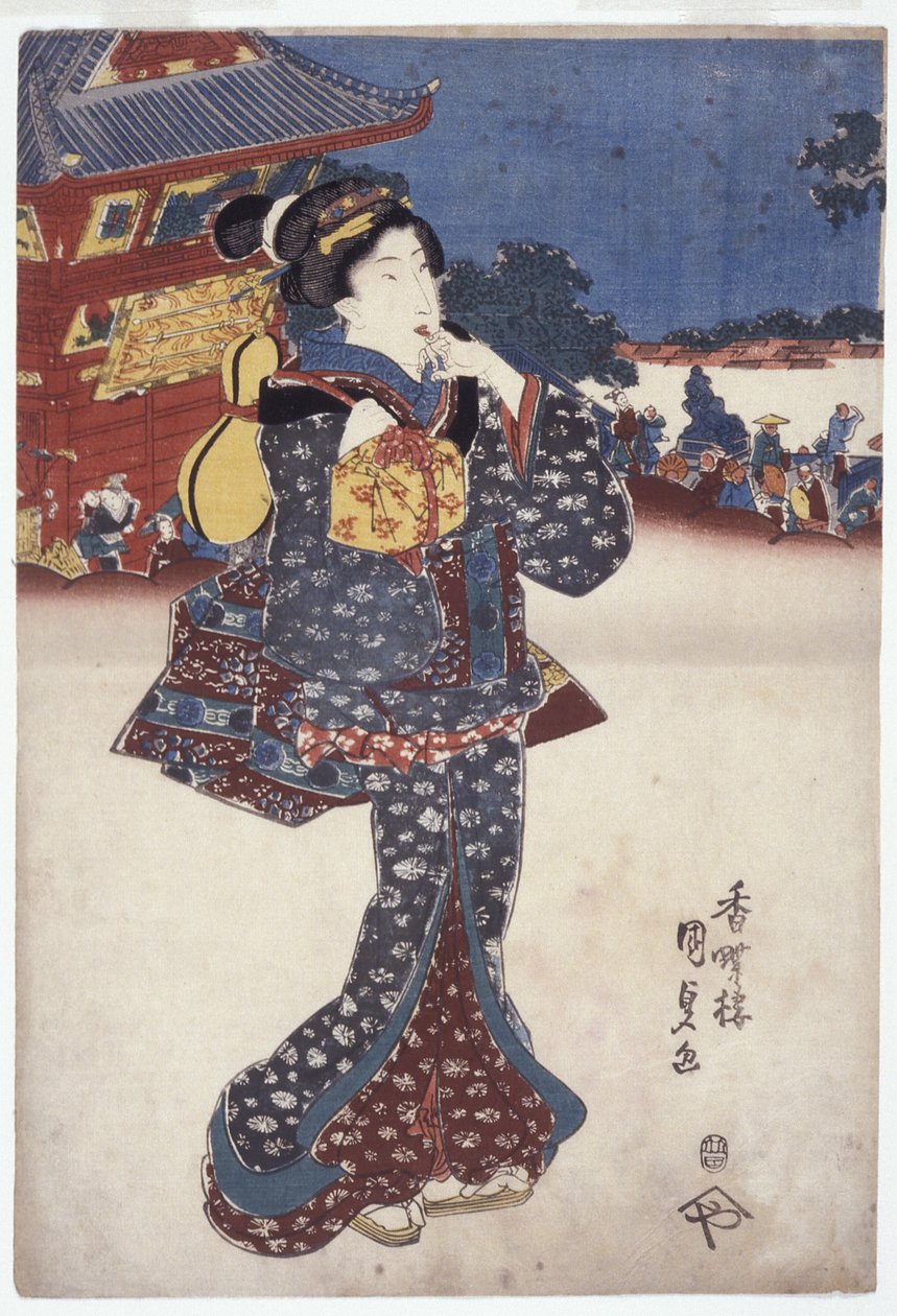 Sans titre (une femme voyageant) - Japanese School