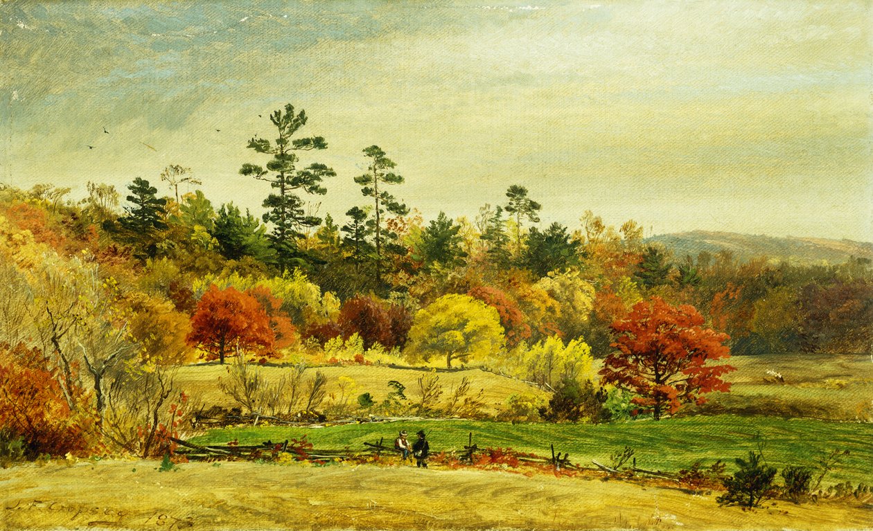 Conversation à la clôture, 1873 - Jasper Francis Cropsey