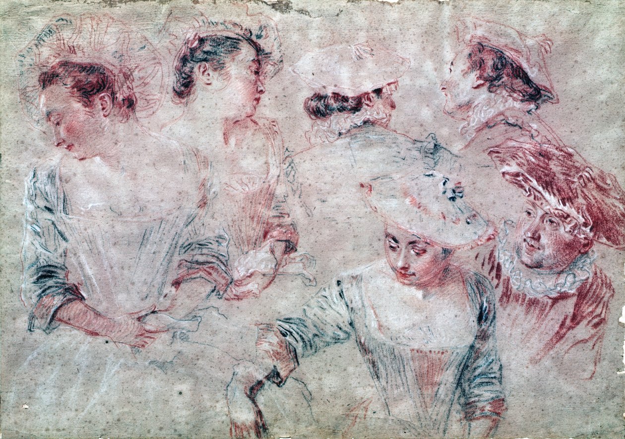 Six études - Jean Antoine Watteau