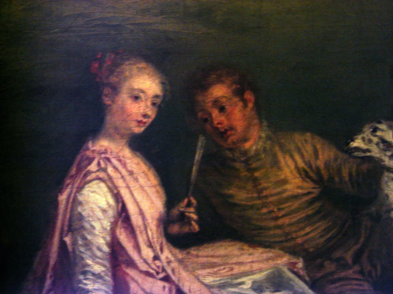 La halte pendant la chasse (détail) - Jean Antoine Watteau