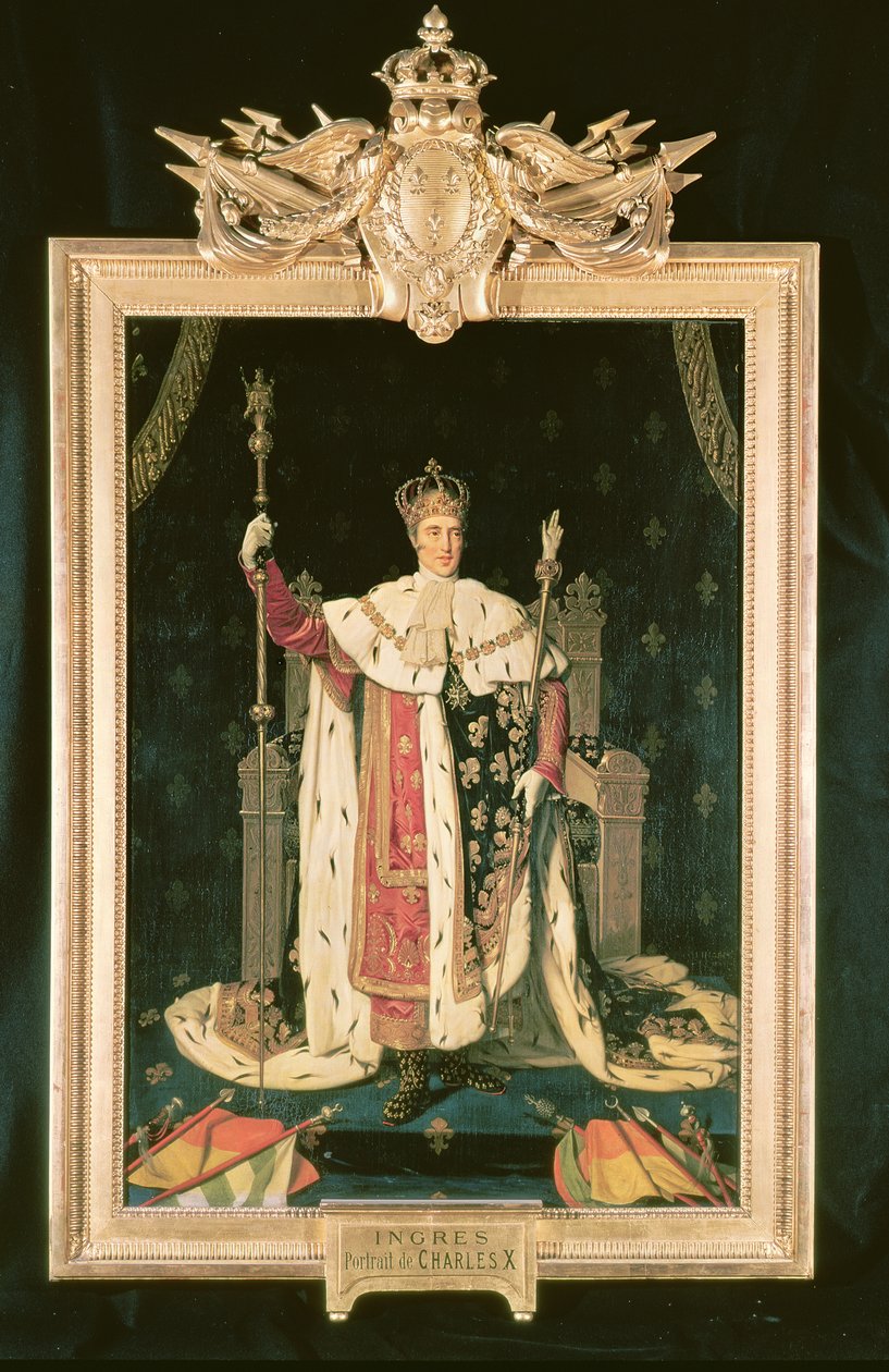 Portrait de Charles X (1757-1836) en robes de couronnement, 1829 - Jean Auguste Dominique Ingres