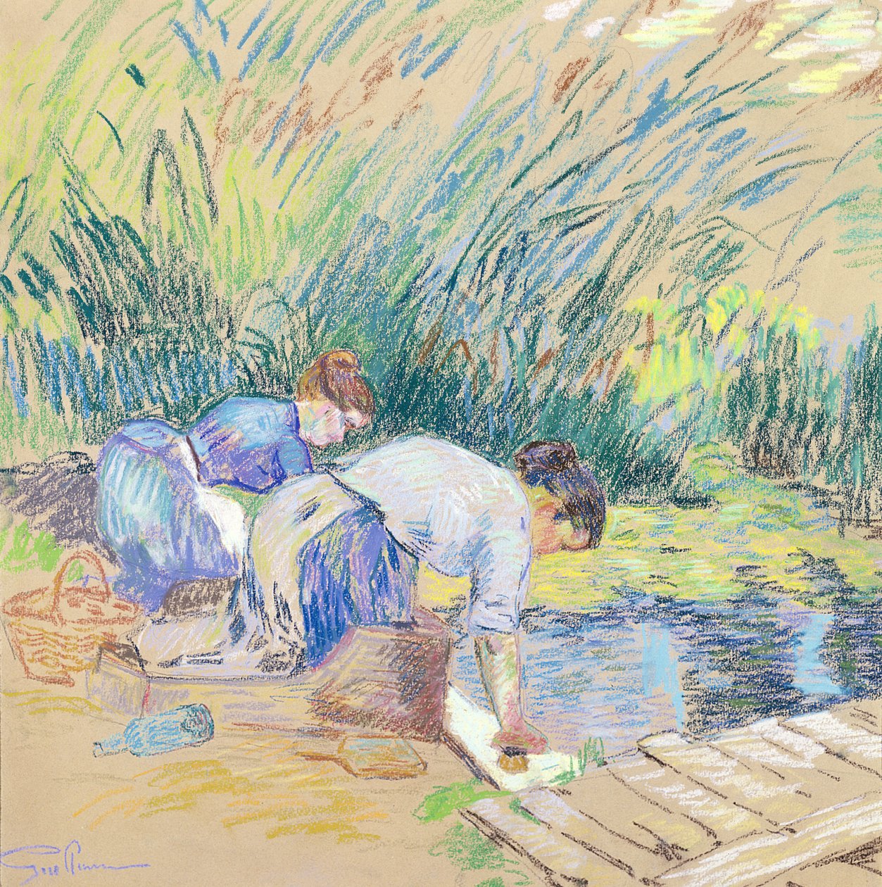 Deux lavandières - Jean Baptiste Armand Guillaumin