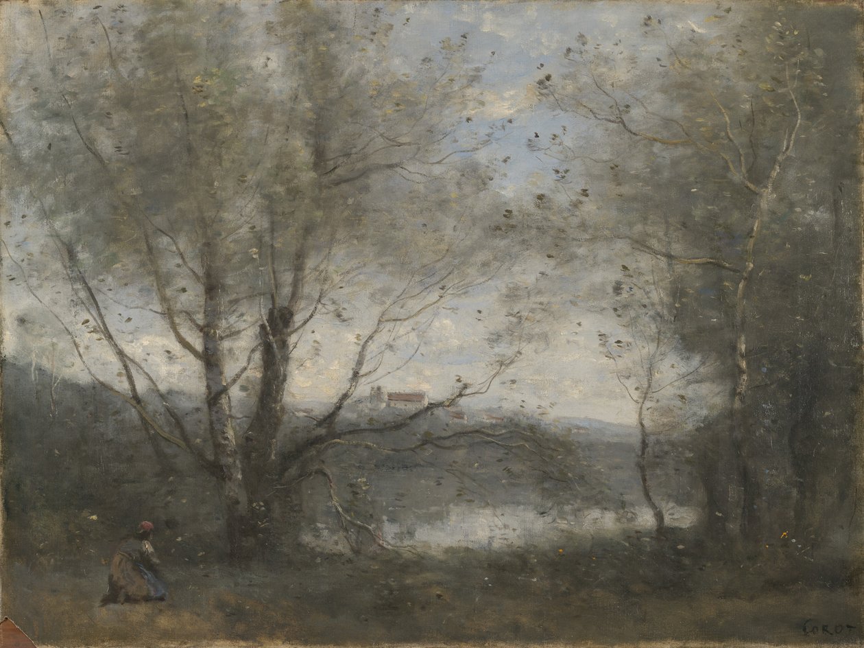 Un étang vu à travers les arbres, c.1855-65 - Jean Baptiste Camille Corot