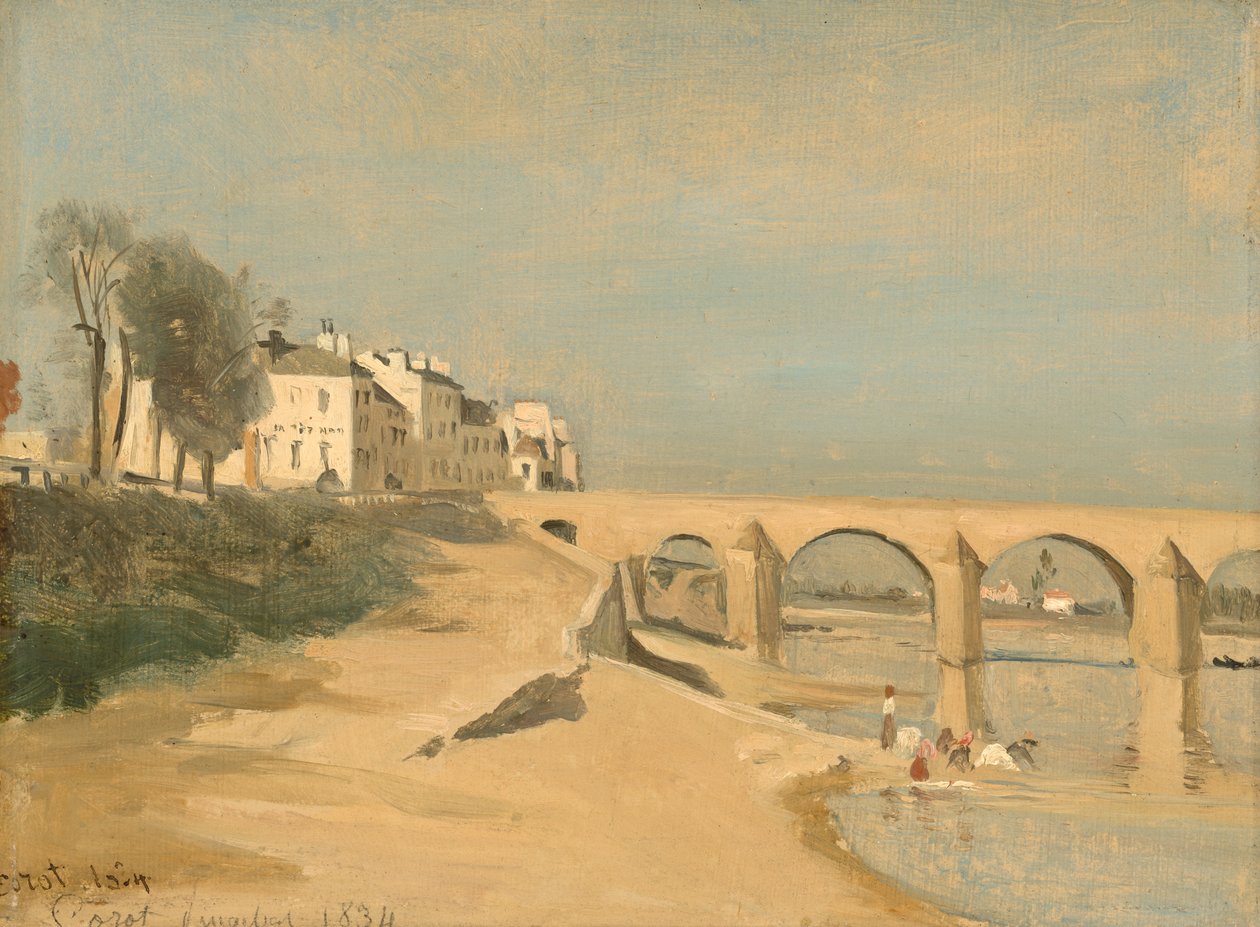 Pont sur la Saône à Mâcon - Jean Baptiste Camille Corot
