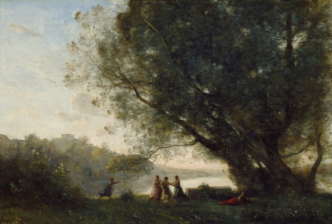 Danse sous les arbres au bord du lac, 1865-70 - Jean Baptiste Camille Corot