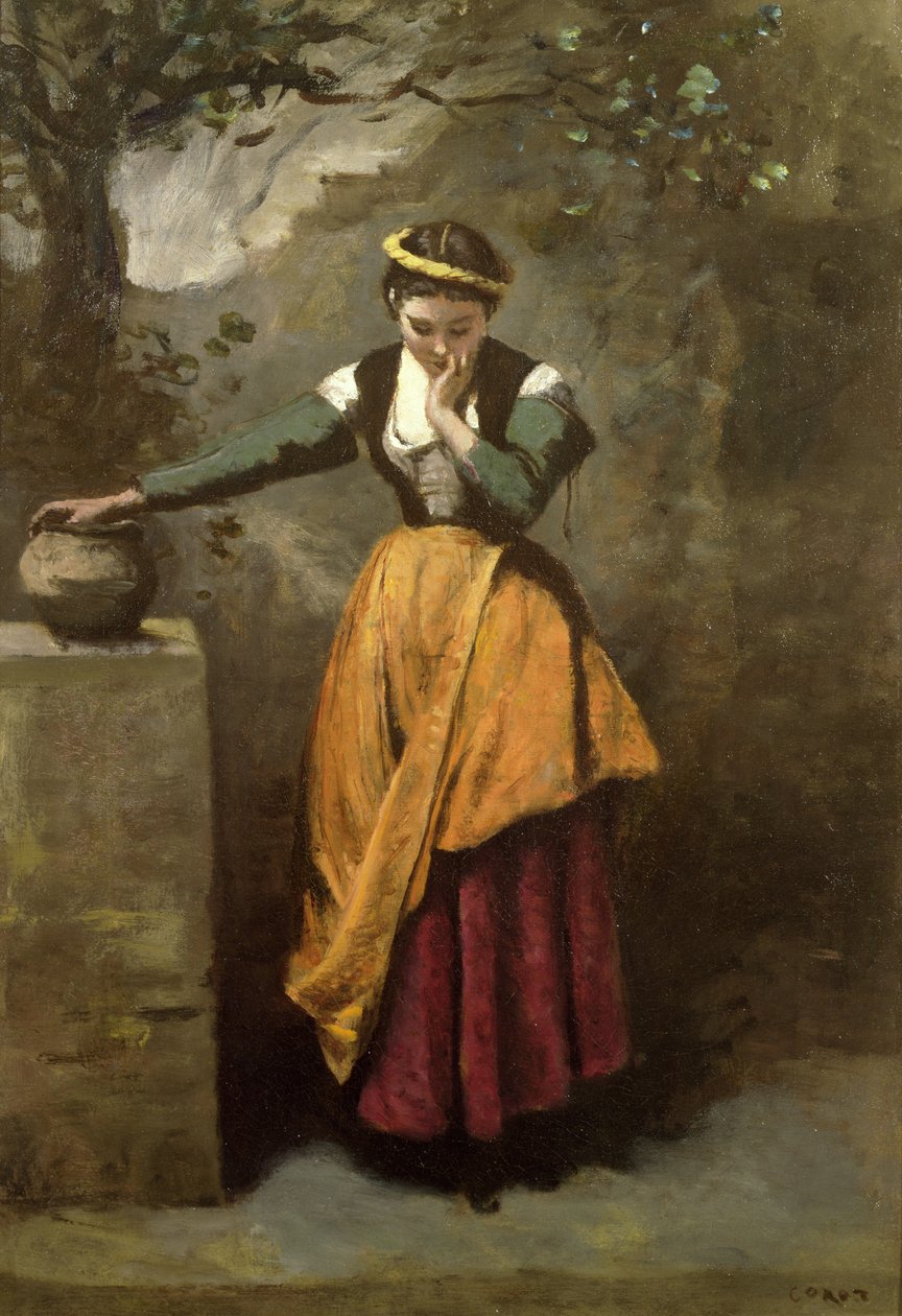 Rêveur à la fontaine, c.1860 - Jean Baptiste Camille Corot