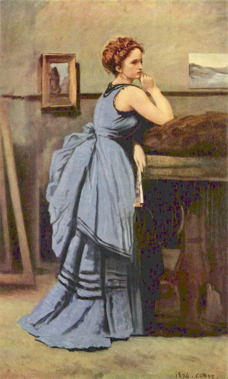 Femme en bleu - Jean Baptiste Camille Corot