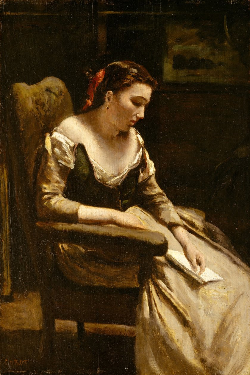 La lettre - Jean Baptiste Camille Corot