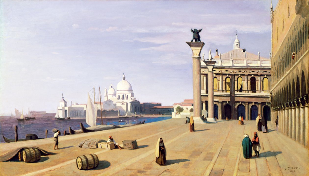 Riva degli Schiavone, Venise, 1845 - Jean Baptiste Camille Corot