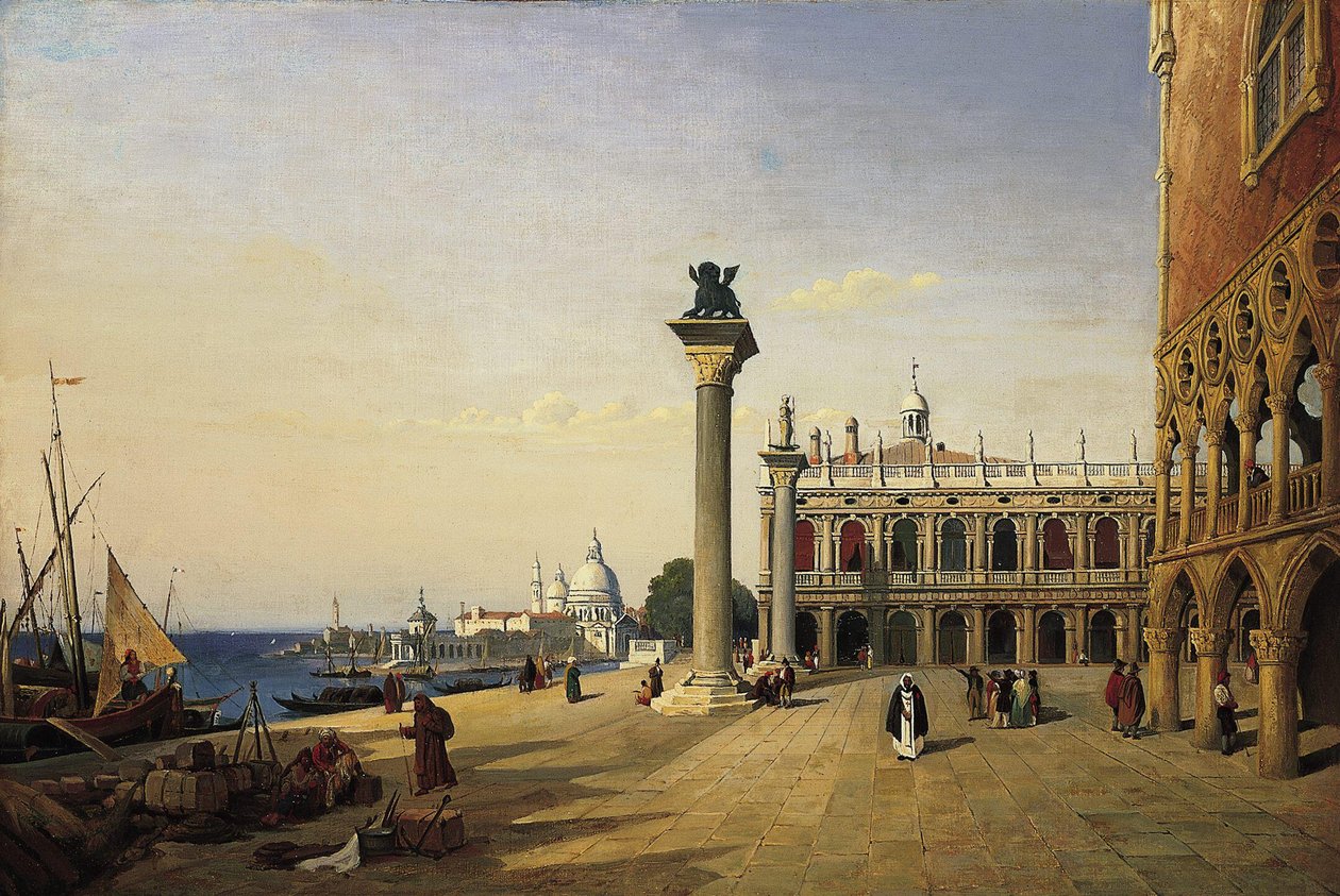 La Piazzetta vue de la Riva degli Schiavoni - Jean Baptiste Camille Corot