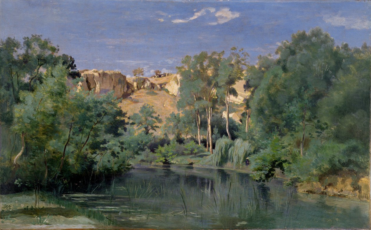 Paysage boisé avec un étang, vers 1830 - Jean Baptiste Camille Corot