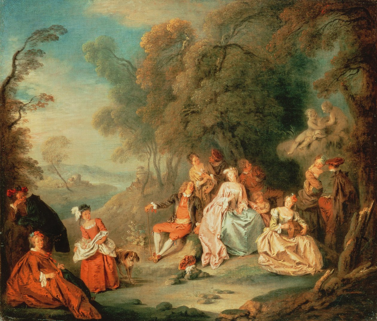 Compagnie élégante dans un parc - Jean Baptiste Joseph Pater