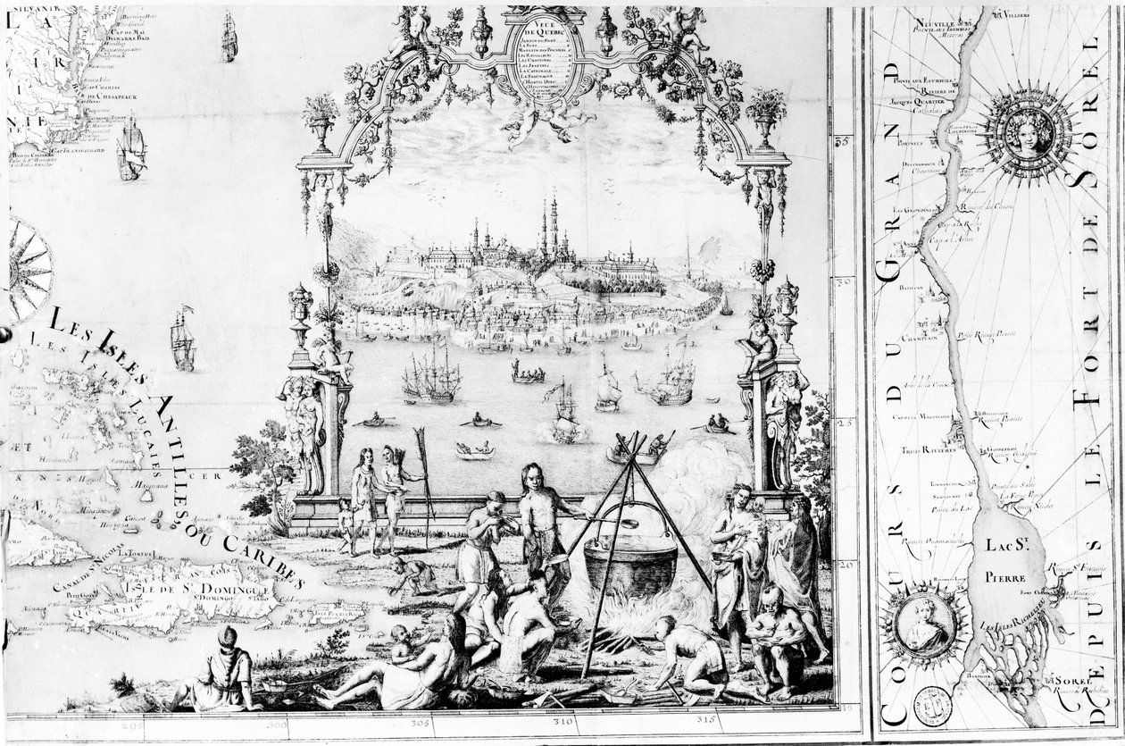 Vue de Québec, cartouche d